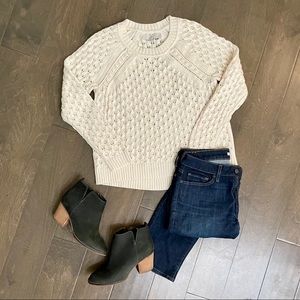 NWT LOFT Petite Medium Cream knit sweater